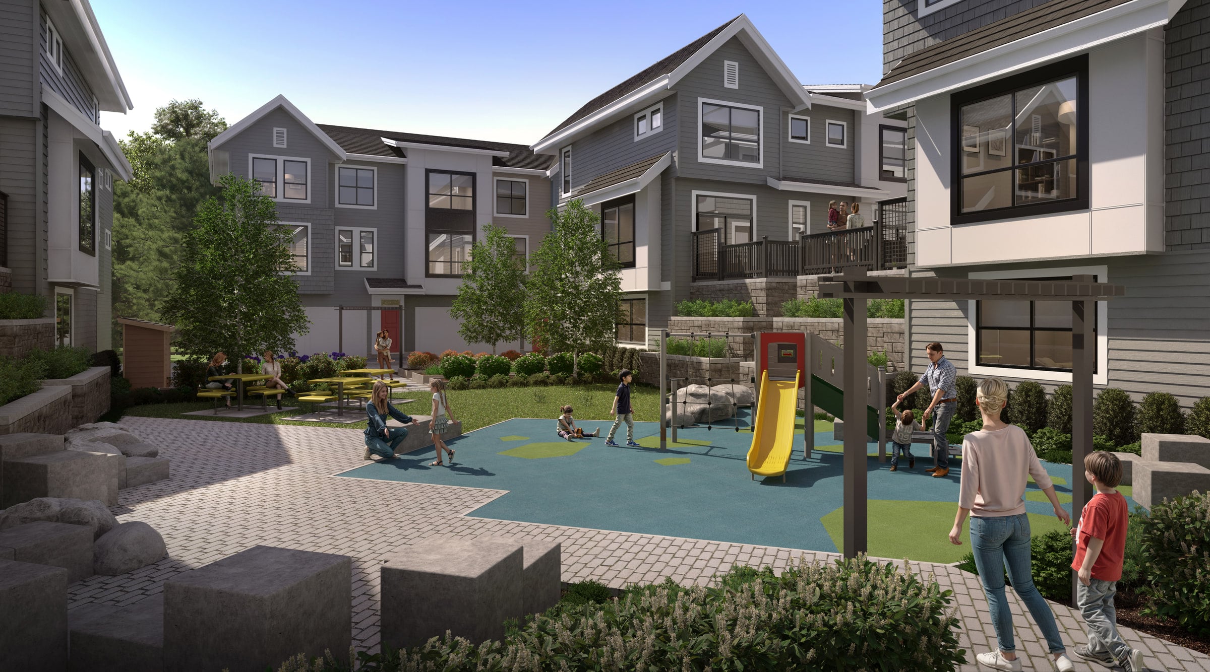Rendering of the courtyard and playground